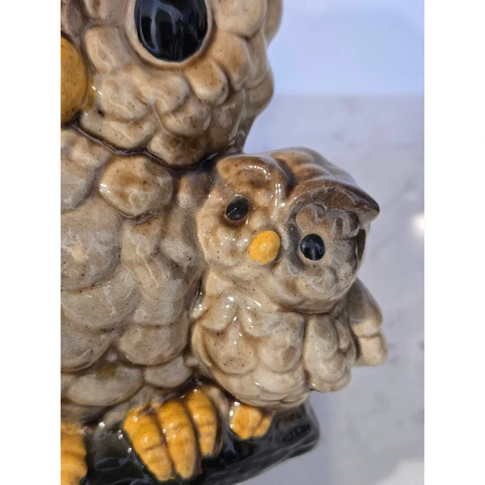 Unbranded Owl Bookends Unisex OS Brown Good Vintage Ceramic Mother Baby Set - Picture 13 of 13